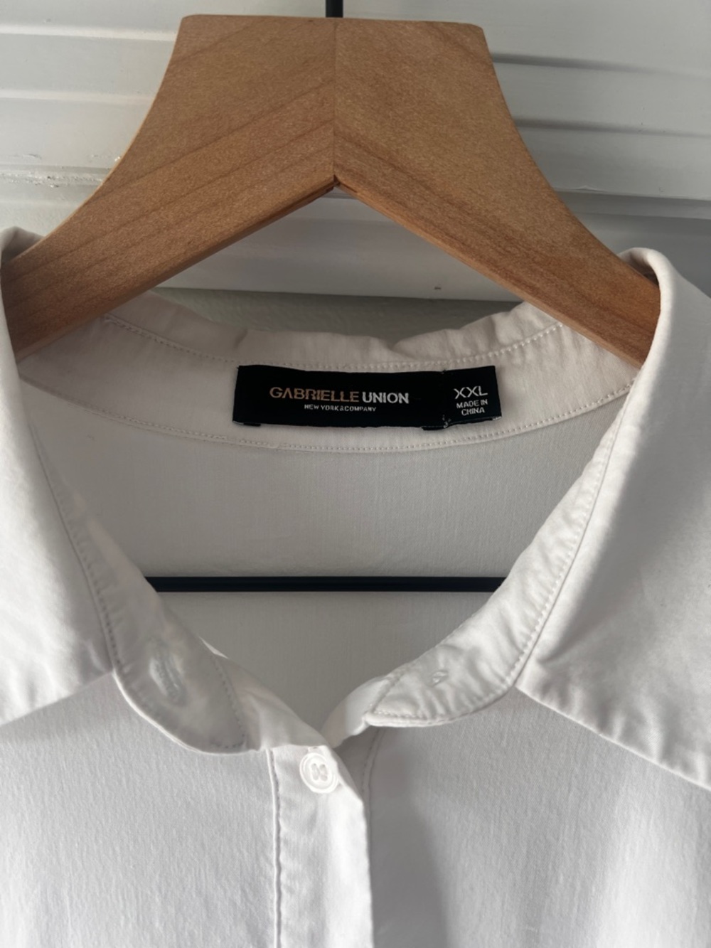 White Maxi Shirt Dress - Long sleeve Button-Down plus size - Picture 7 of 14